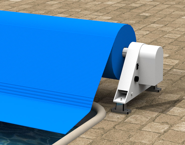Inground Pool Aluminum Signature Series Solar Cover Reel System